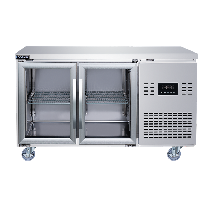 Table réfrigérée positive vitreé GN 2 portes sans dosseret 600/700/800 séries