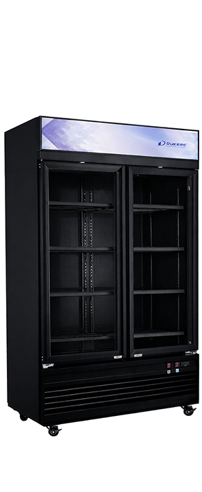 Armoire négative vitrée 2 portes avec fronton lumineux